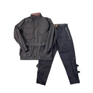 Vtg Barbour A7 International Suit Jacket 40 & A8 Pants W34 Wax Cotton Motorcycle